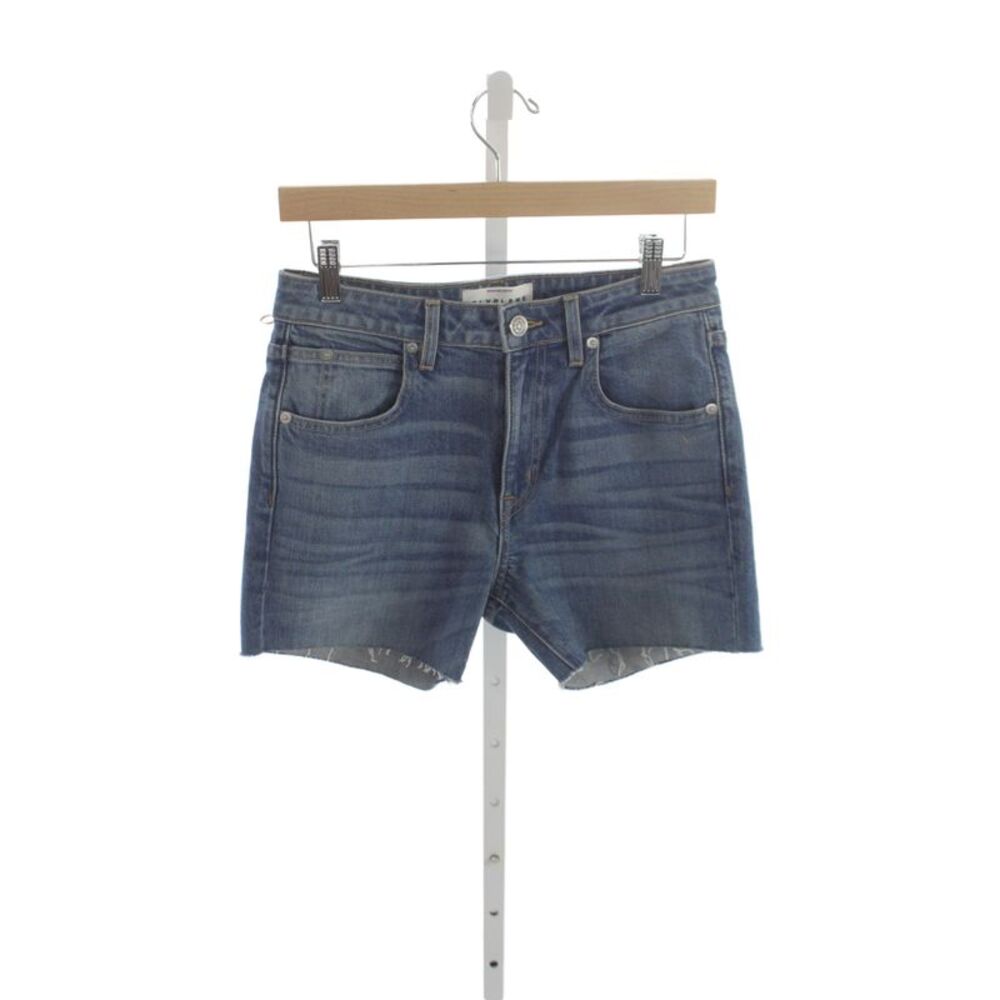 Slvrlake Unisex Dark Blue Cotton Elastane Button Shorts Size 27